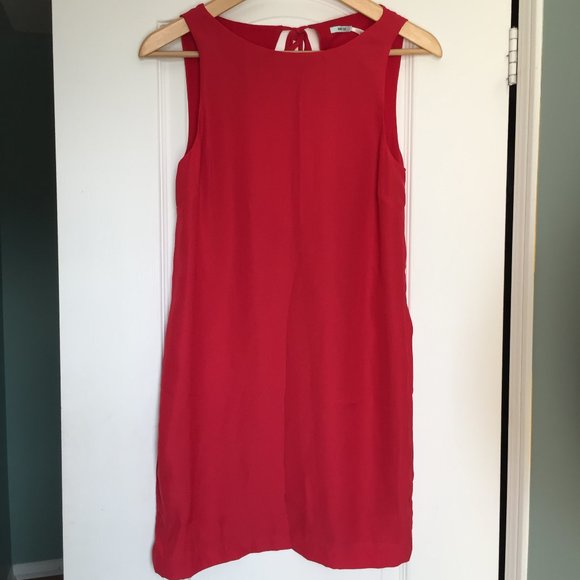 Kimchi Blue Red Shift Dress with Open Back - Picture 1 of 5